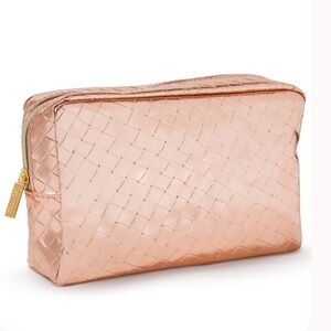 New Tarte poised perfection makeup bag Elegant Rose Gold Quilted Women's Bag